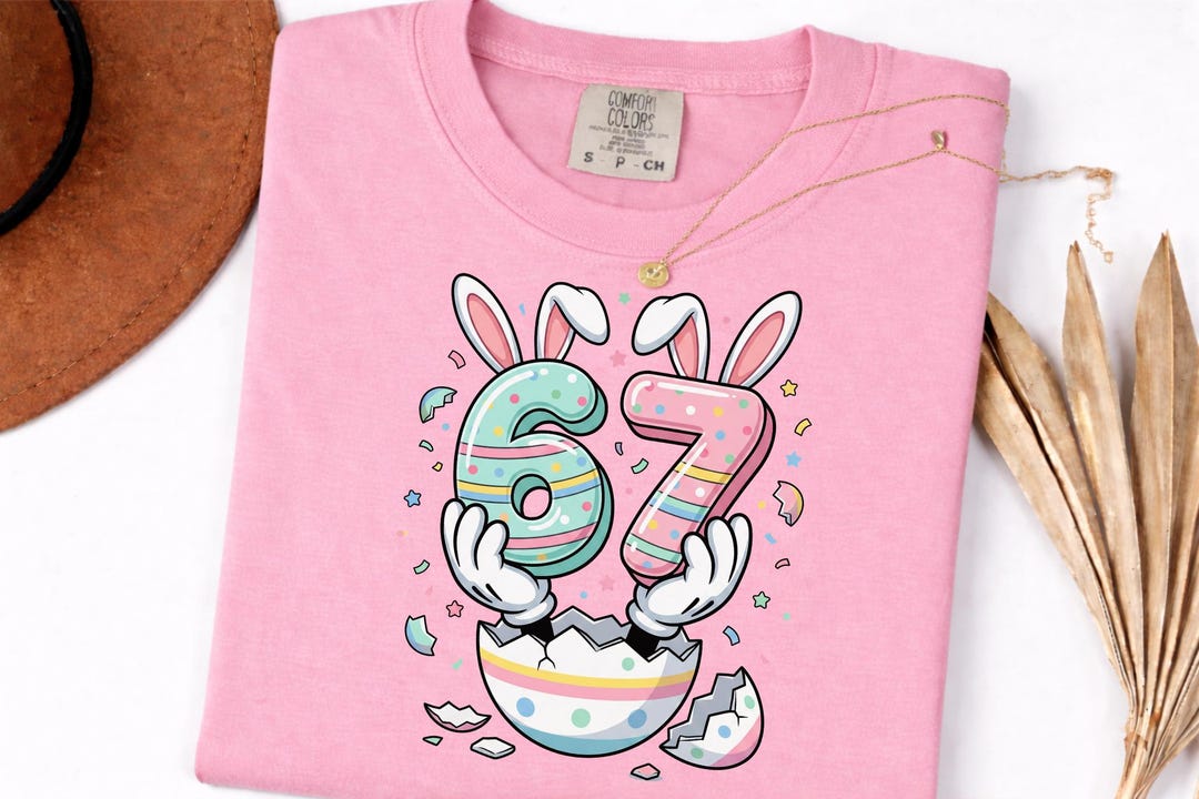 67 Easter Bunny PNG Digital Download | Six Seven Bunny Number Gloved ...