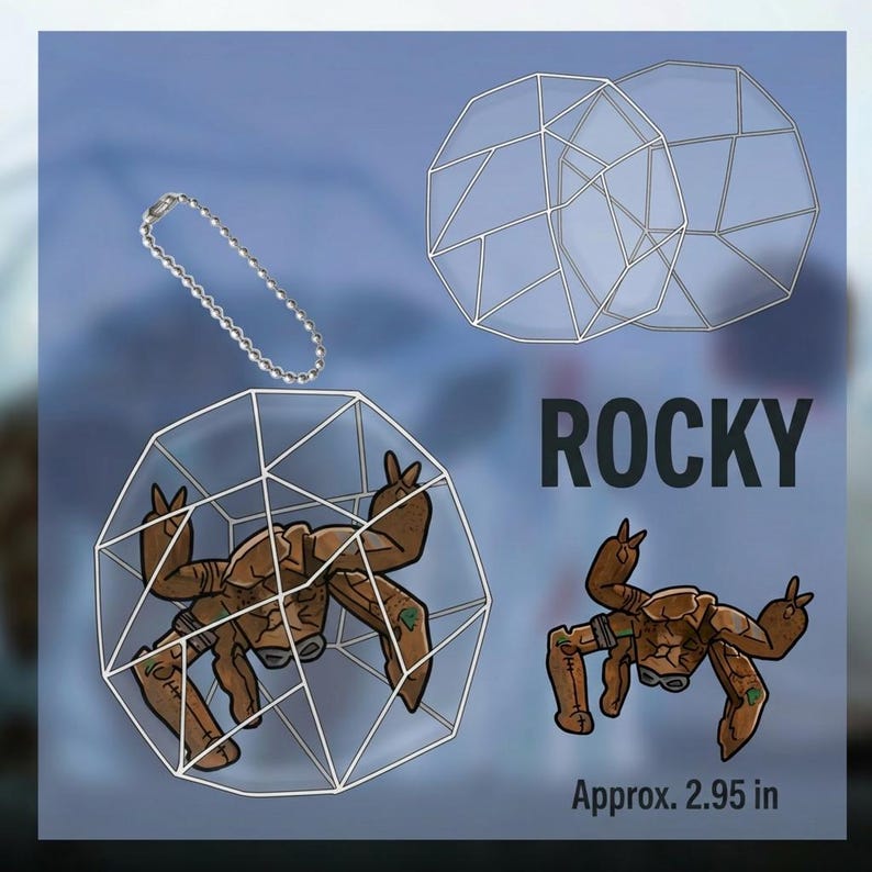 Llavero con dije de Rocky el Alien de Project Hail Mary, estilo fan art, 7,5 cm/2,95 pulgadas imagen 1