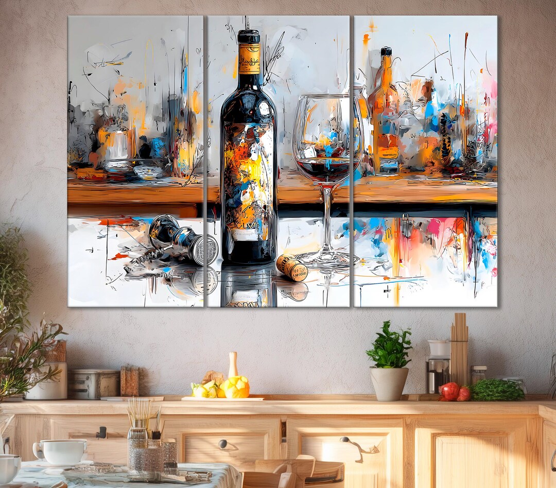 Sommelier Wall Art – Wine Tools Illustration, Minimal Bar Decor Print ...