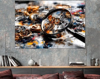 Watchmaker Wall Art – Precision Tools Illustration, Minimal Horology Print