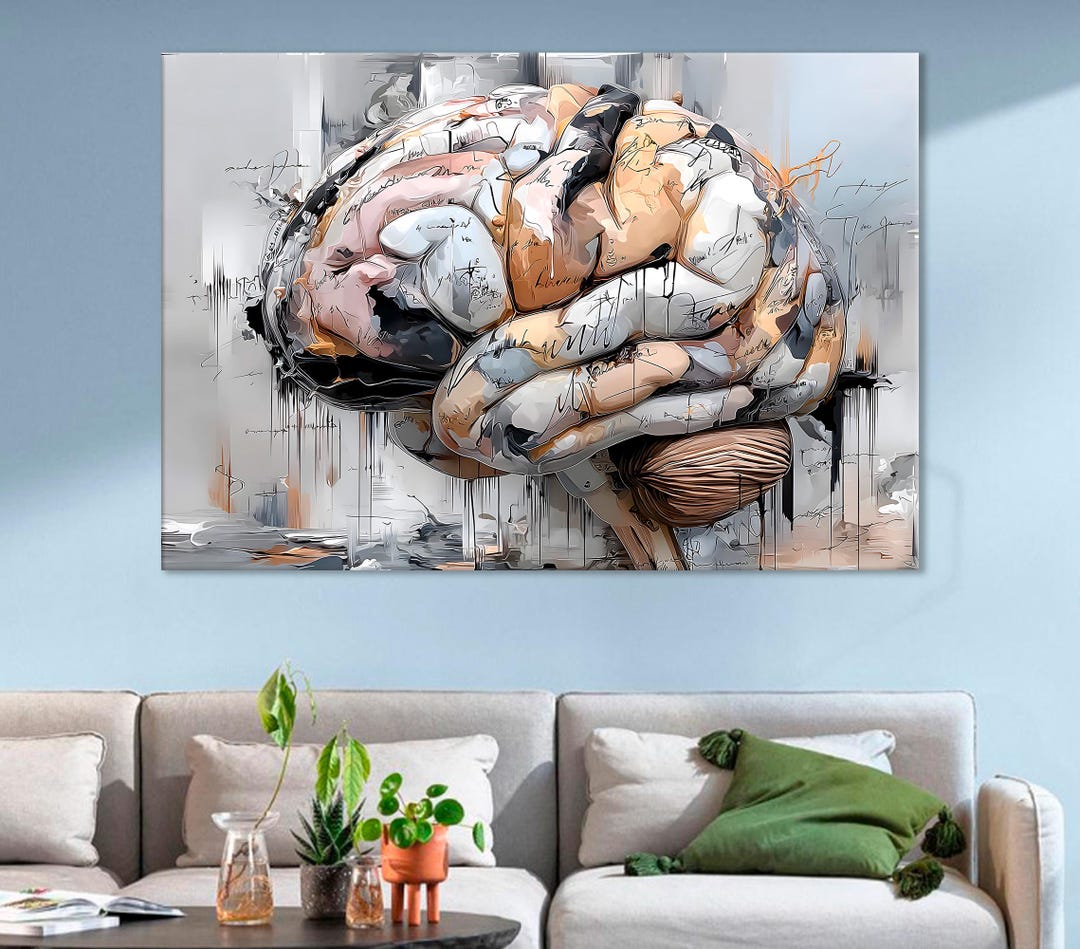 Brain Wall Art – Anatomy Model Illustration, Minimal Science Print - Etsy