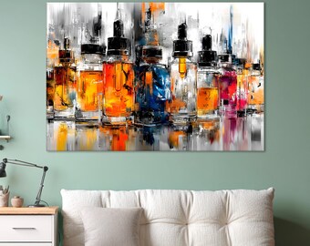 Perfume Maker Wall Art – Fragrance Bottles Illustration, Minimal Aromatic Print