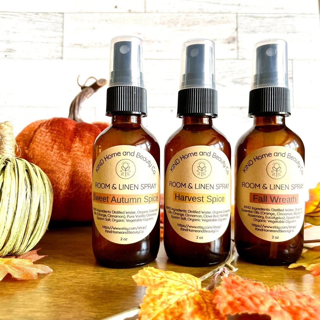 Fall Room and Linen Spray All-natural Home Fragrance Chemical Free Air ...
