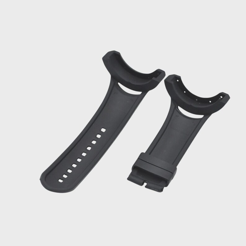 Correa de repuesto para reloj S1 Rally 17386 de caucho negro de 50 mm imagen 3