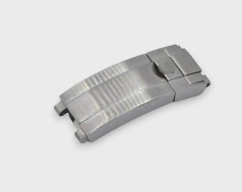 Brushed Silver Steel Glide Lock Style Watch Clasp