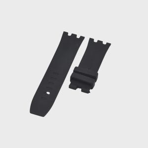 22mm Black Rubber Watch Strap For Royal Oak Offshore Tang Buckle image 2