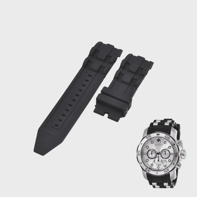 Pro Diver 29831 26mm Black Rubber Watch Strap Replacement image 1