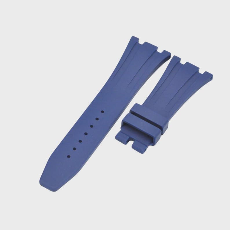 Correa de caucho azul de 27 mm para caja Royal Oak 39 41 mm imagen 1