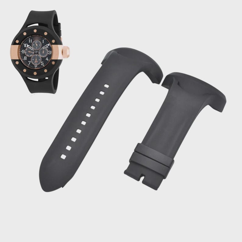 Correa de repuesto para reloj S1 Rally 17387 de caucho negro de 50 mm imagen 1