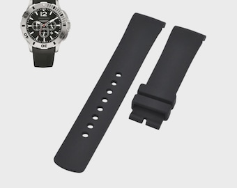 22mm Black Rubber Watch Strap Compatible with A16564G
