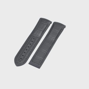 22mm Leather Plated Rubber Strap for Seamaster Planet Ocean 600M image 1