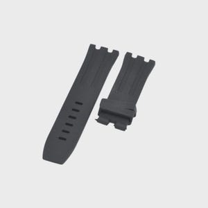 22mm Black Rubber Watch Strap For Royal Oak Offshore Tang Buckle image 1