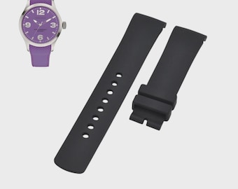 22mm Black Rubber Watch Strap Compatible with A11584G