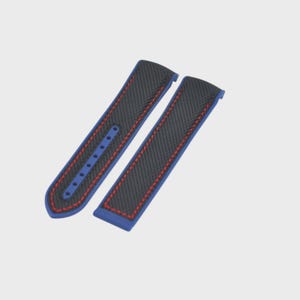 Correa de caucho revestida en tela de 22 mm para Planet Ocean 600 M imagen 1