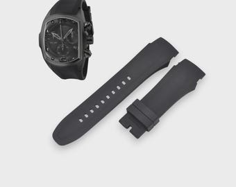 Lupah 26mm Black Rubber Watch Strap Compatible with 6724