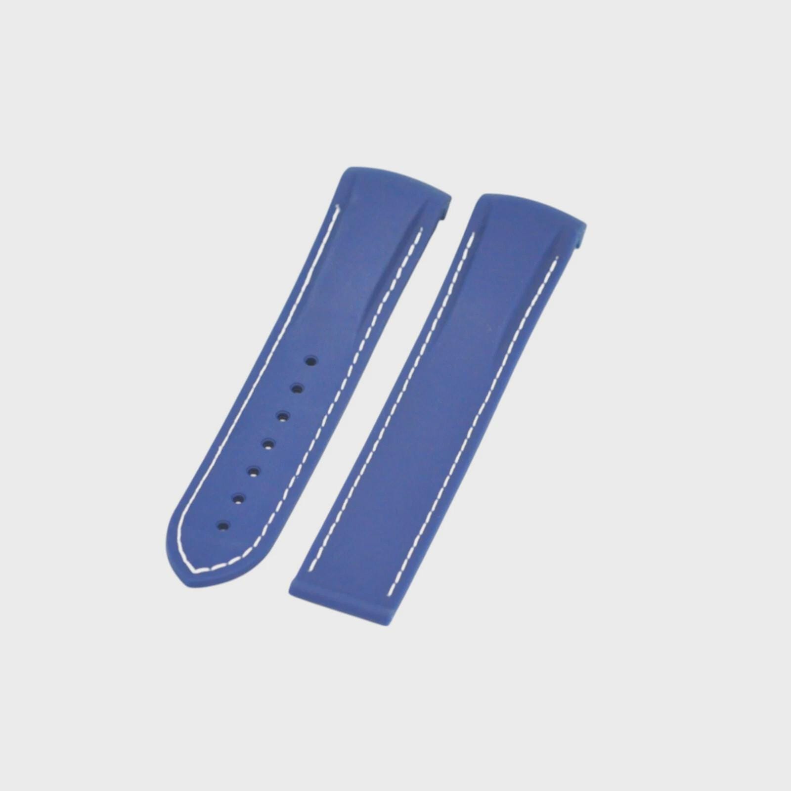 20mm Blue Rubber Strap for 42mm Planet Ocean Watch