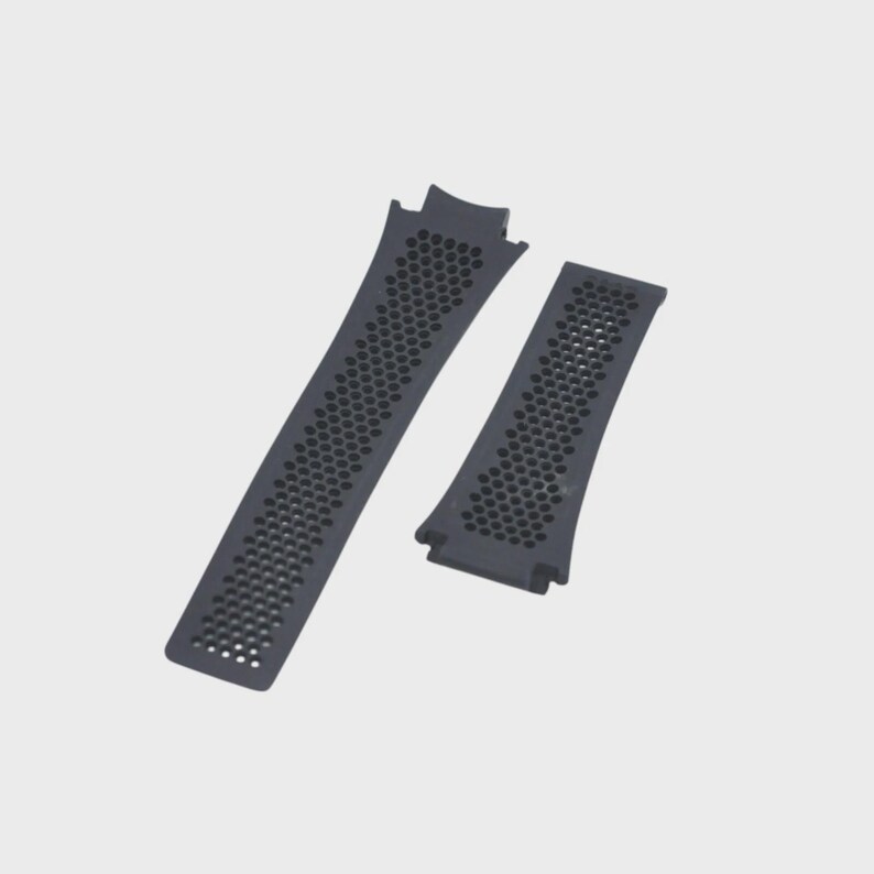 28mm Black Rubber Strap for Carrera Watch Band image 2