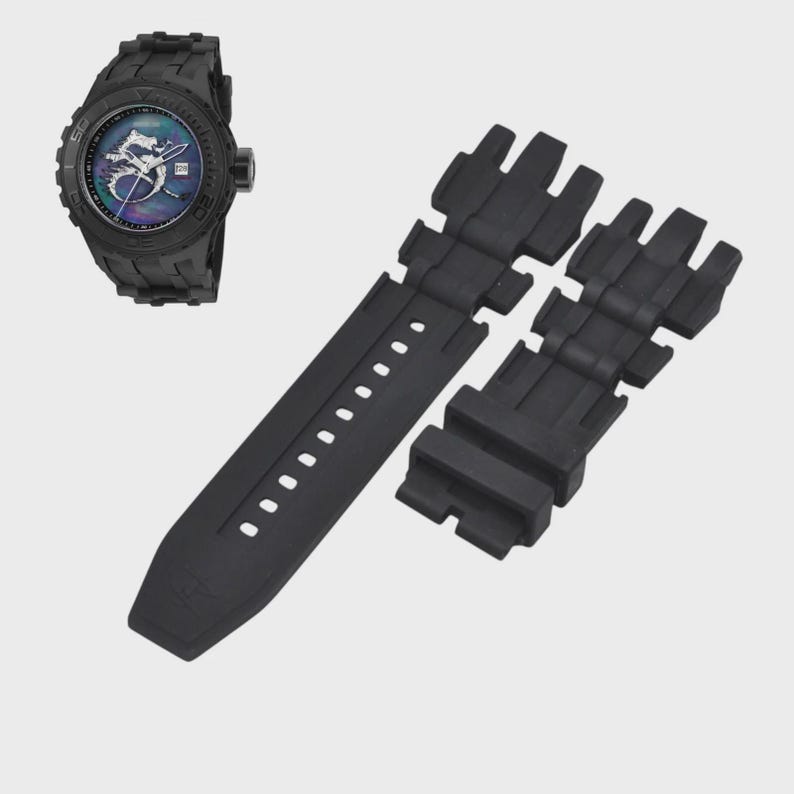 Subaqua 25030 26mm Black Rubber Watch Strap Replacement image 1