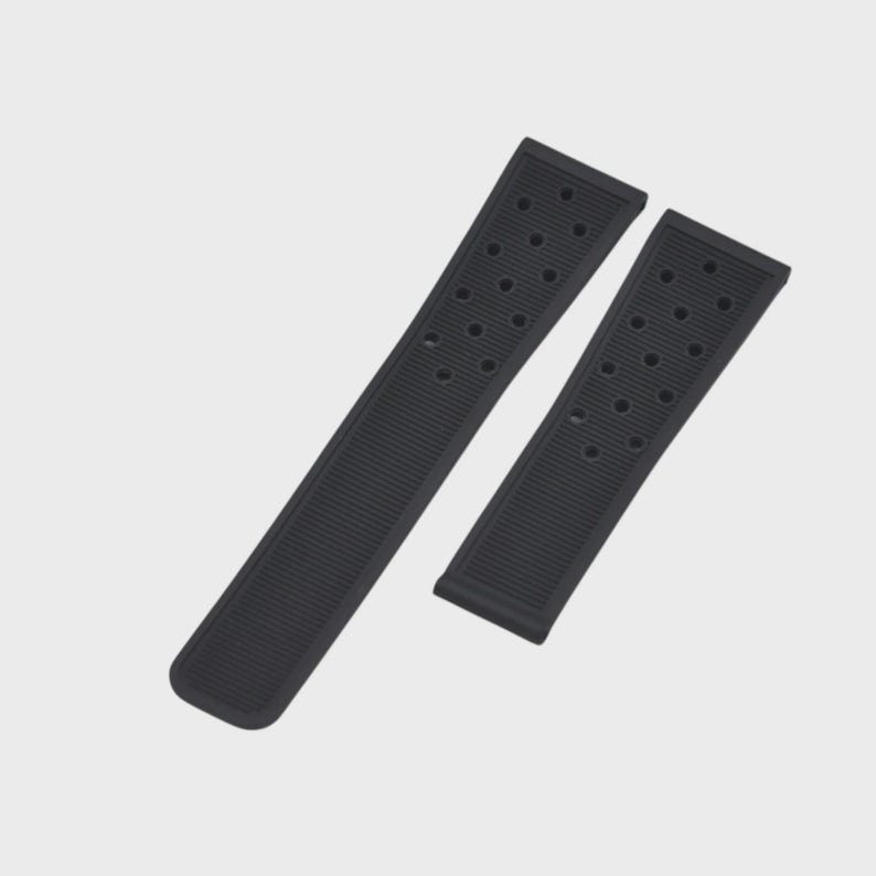 22mm Black Rubber Strap for CAW211U FC6356 Watch Band image 3