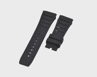 Correa de reloj de caucho negro de 27 mm compatible con RM011, RM030, RM010, RM055 y RM53
