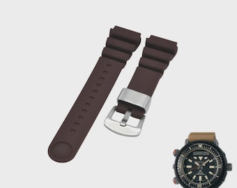 Prospex SNJ029 22mm Brown Rubber Watch Strap Replacement Band