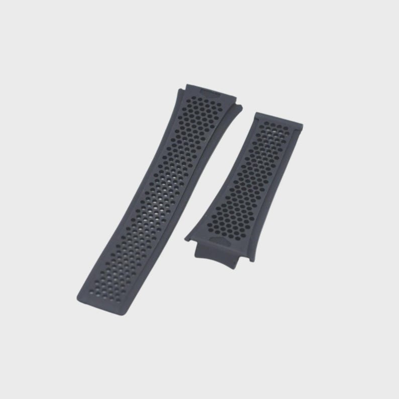 28mm Black Rubber Strap for Carrera Watch Band image 1