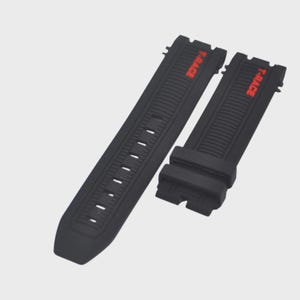 22mm Black Rubber Strap for T-Race T603041971 T1154172705703 image 2