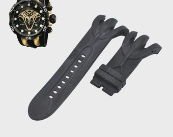 Correa de reloj Venom 0974 de caucho negro de 36 mm: correa deportiva de repuesto para reloj de pulsera.