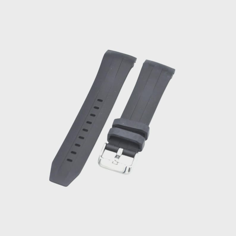 Pulseira de borracha preta de 22 mm para relógio T1204171705102A T603042599 imagem 2