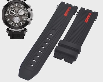 Correa de caucho negra de 22 mm para T-Race T603041971 T1154172706100