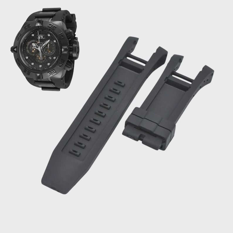 Correa de repuesto para reloj Subaqua 6582 de caucho negro de 33 mm imagen 1