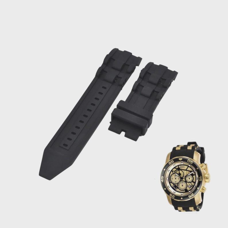 Pro Diver 25709 26mm Black Rubber Watch Strap Replacement image 1