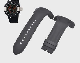 Correa de repuesto para reloj S1 Rally 10002 de caucho negro de 50 mm