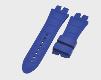 Correa de reloj de caucho azul de 28 mm compatible con Excalibur 45