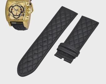 S1 Rally 27930 26mm Black Leather Watch Strap – Replacement Wristwatch Band