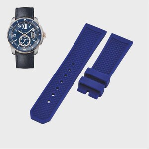 23mm Blue Rubber Strap for Calibre W2CA0008 image 1