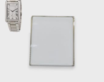 Cristal de reloj con marco plateado compatible con AR1607