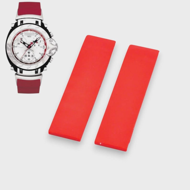 20mm Red Rubber Strap for T-Race T472 T610020553 image 1