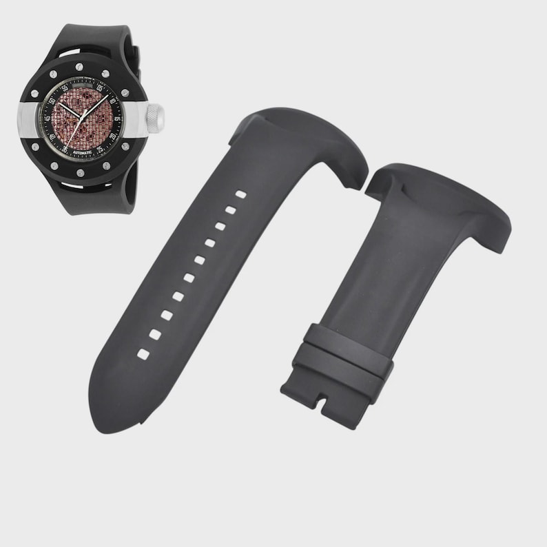 Correa de repuesto para reloj S1 Rally 20102 de 50 mm de caucho negro imagen 1