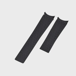 22mm Black Rubber Strap for Carrera FT6020 Watch Band image 3