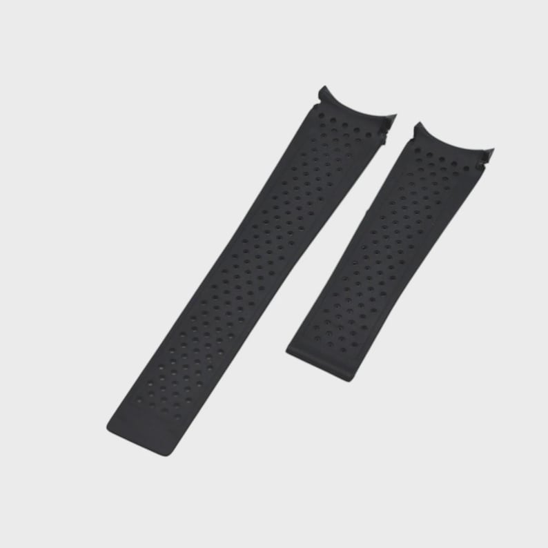 22mm Black Rubber Strap for Carrera FT6020 Watch Band image 3