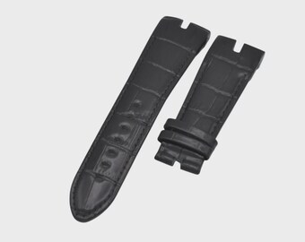 Correa de reloj de cuero negro de 26 mm compatible con Excalibur