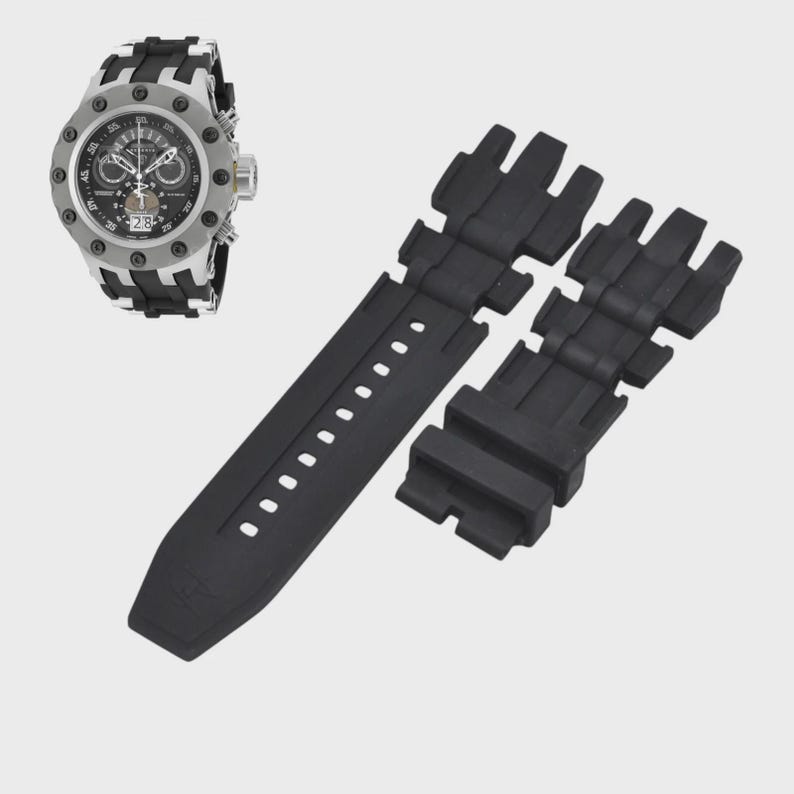 Subaqua 18552 26mm Black Rubber Watch Strap Replacement image 1