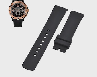 22mm Black Rubber Watch Strap Compatible with A19556G