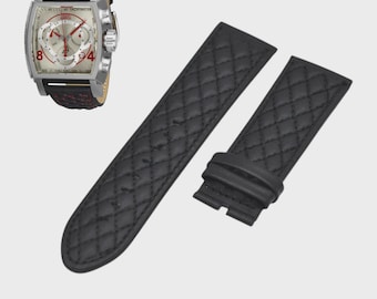 S1 Rally 27923 26mm Black Leather Watch Strap Replacement