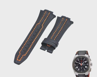 Sportura 7T62-0ED0 15mm Black Leather Watch Strap Replacement Band