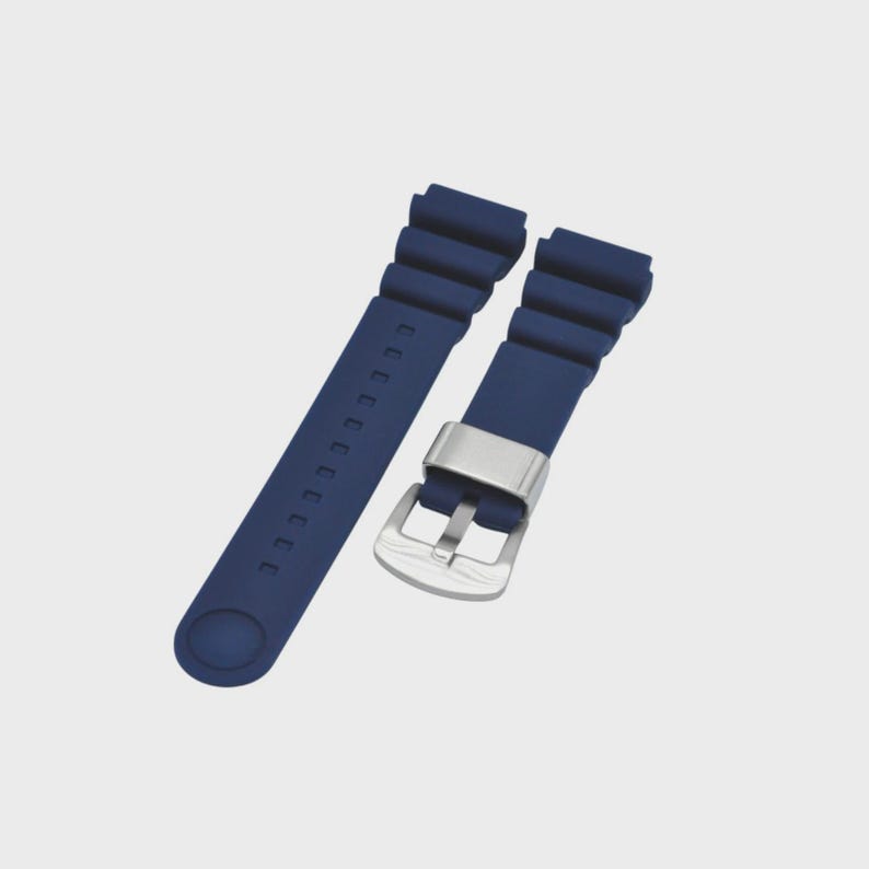Correa de repuesto para reloj Prospex SRPA83 de caucho azul marino de 22 mm imagen 2