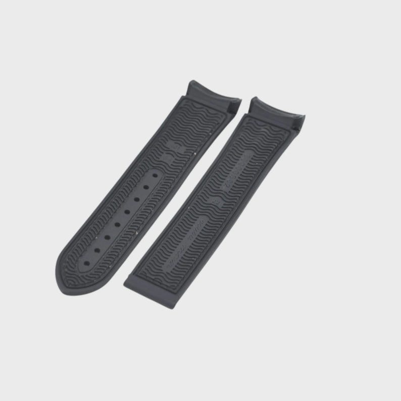 22mm Leather Plated Rubber Strap for Seamaster Planet Ocean 600M image 2