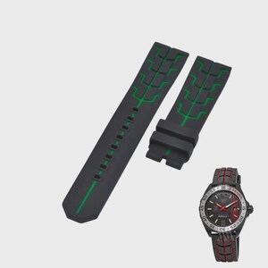 22 mm zwarte rubberen band voor Formula 1 WAZ1014 FT8027 afbeelding 1