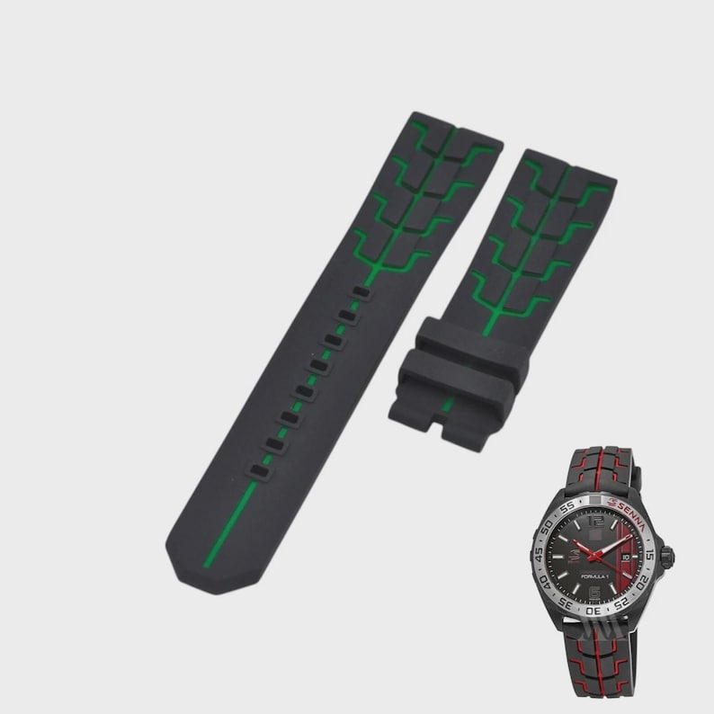 22 mm zwarte rubberen band voor Formula 1 WAZ1014 FT8027 afbeelding 1